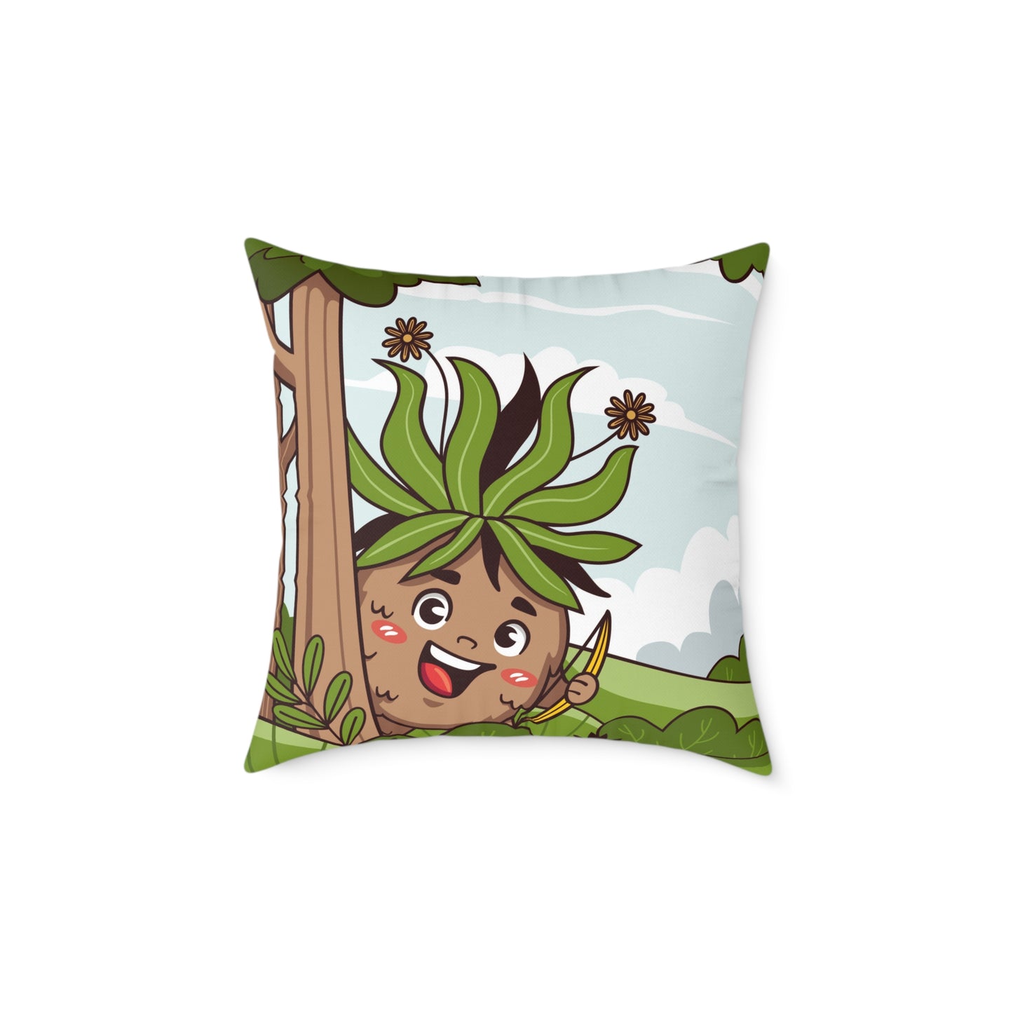 hand-drawn Square Poly Canvas Pillow