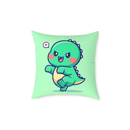 cute dino dracula vampire Square Poly Canvas Pillow