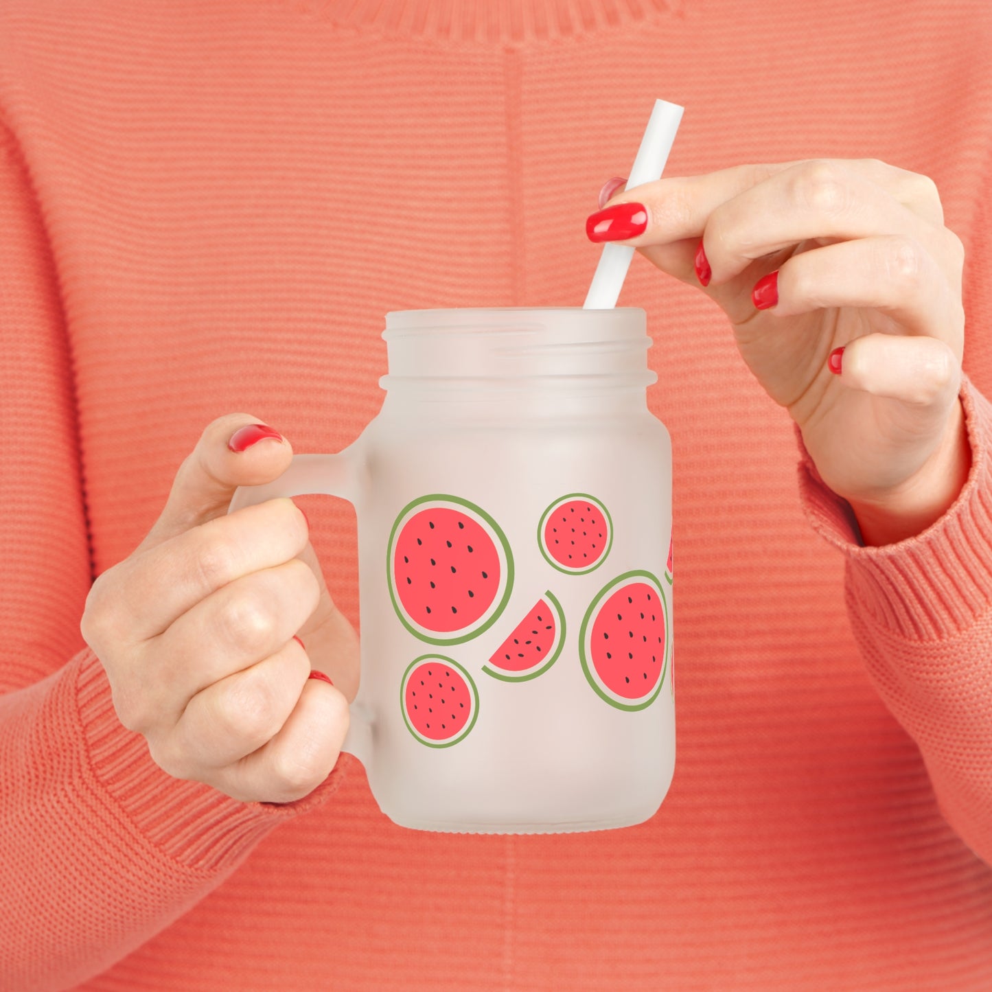 Watermelon  Mason Jar