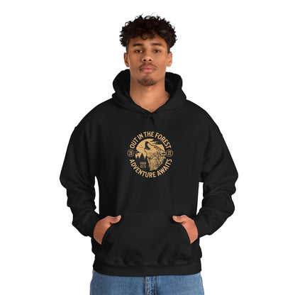 Out in the Forest - Wolf  Heavy Blend™ Hooded