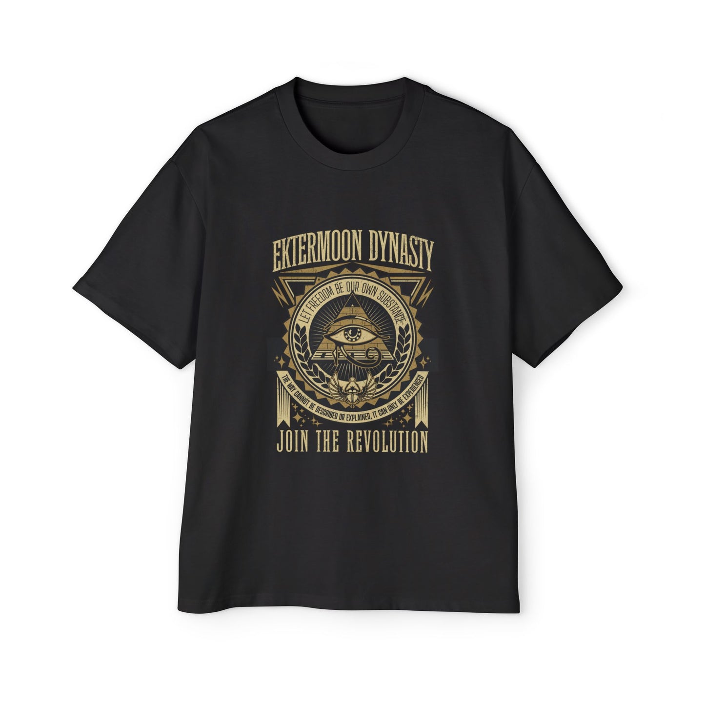 Ektermoon Dynasty Eye - Golden Pyramid Heavy Oversized Tee