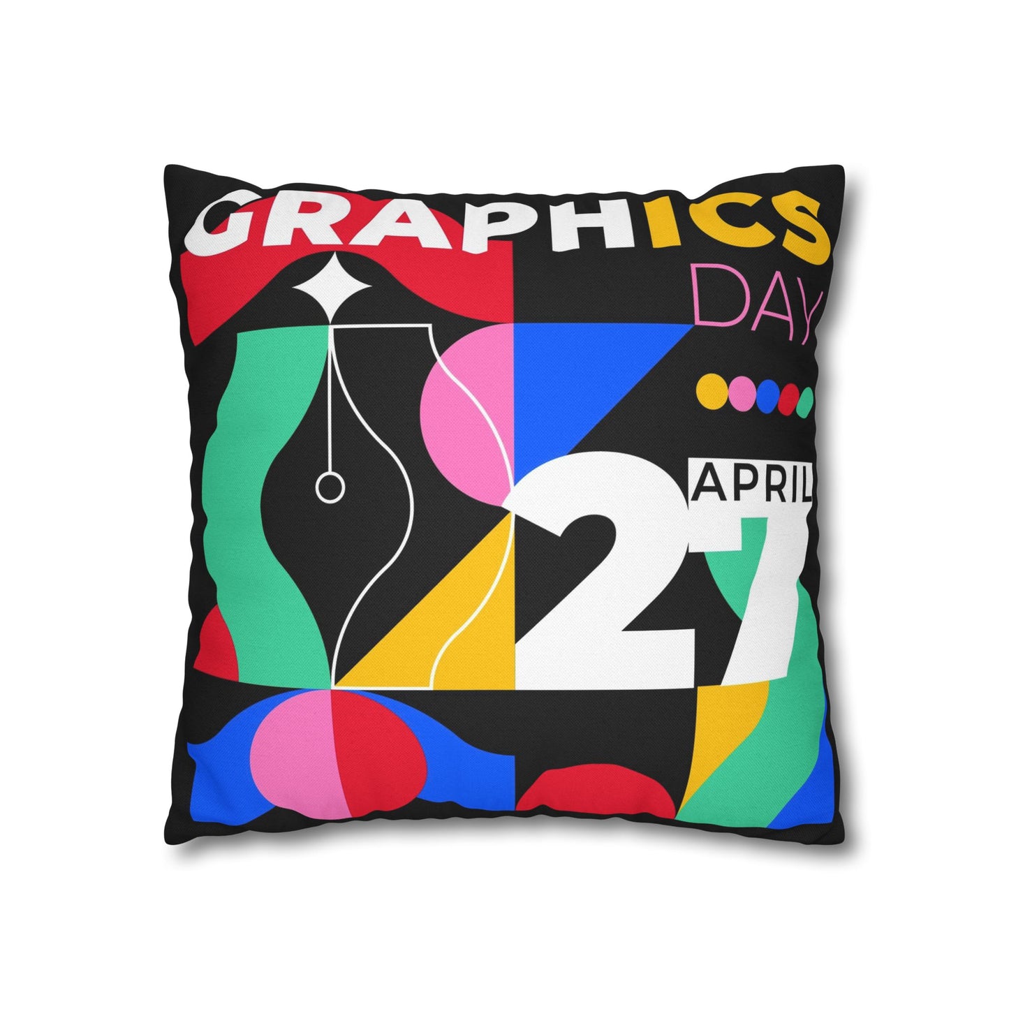 Graphic Spun Polyester Square Pillowcase