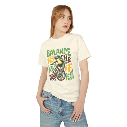 Balance Is The Key Of Inner Peace Unicycle Unisex Heavyweight Cotton Tee