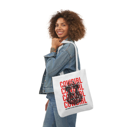 American Cowgirl Canvas Tote Bag, 5-Color Straps