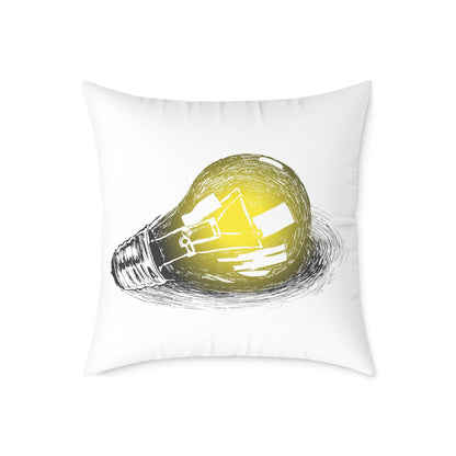 Bulb Idea Square Poly Canvas Pillow