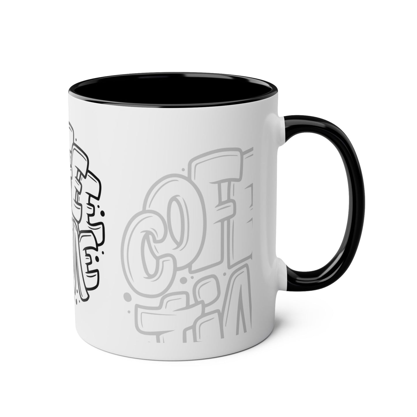 Coffee Time Two-Tone Coffee Mugs, 11oz