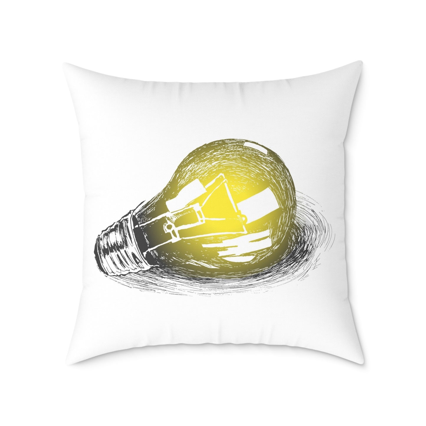 Bulb Idea Square Poly Canvas Pillow