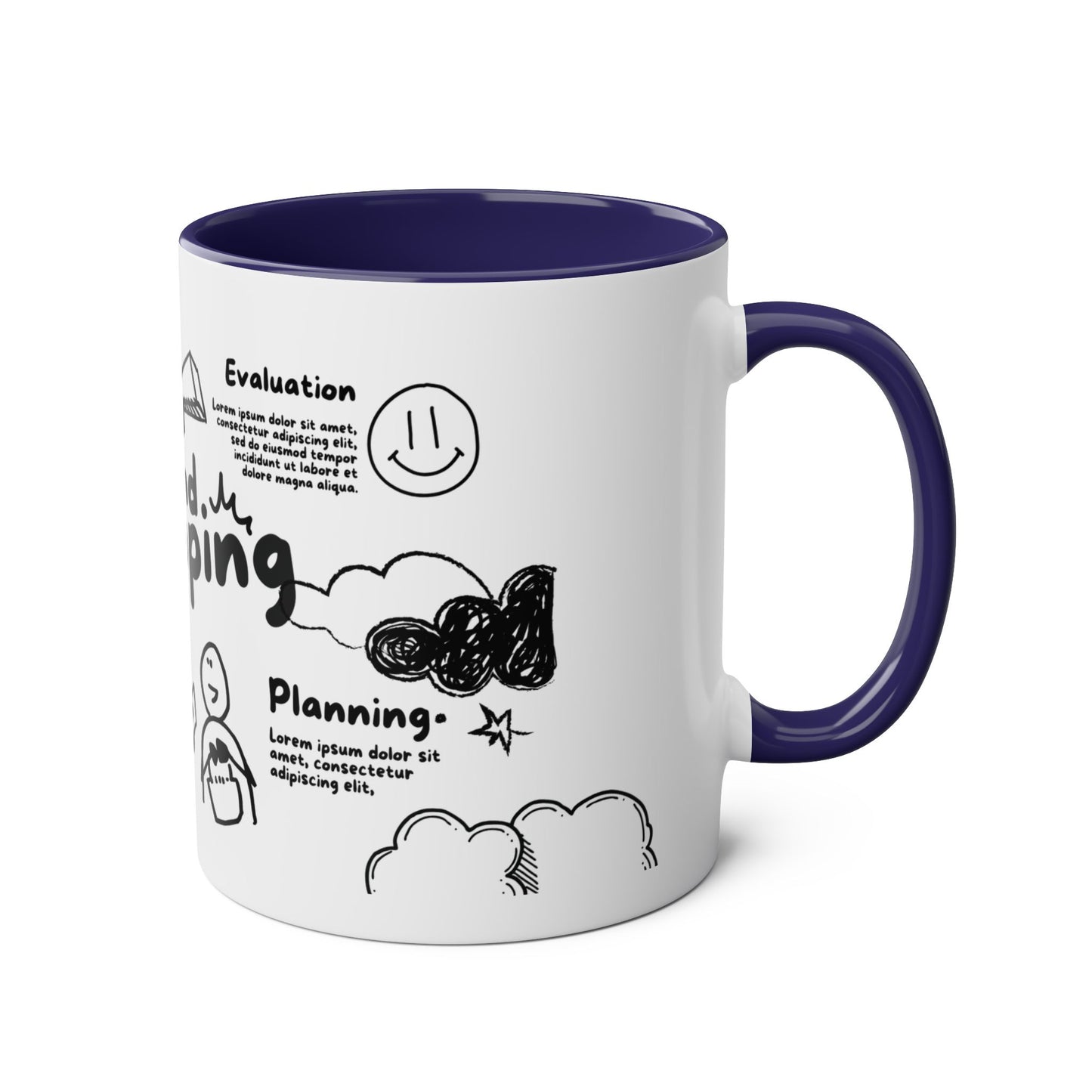 Mind Mapping Two-Tone Coffee Mugs, 11oz