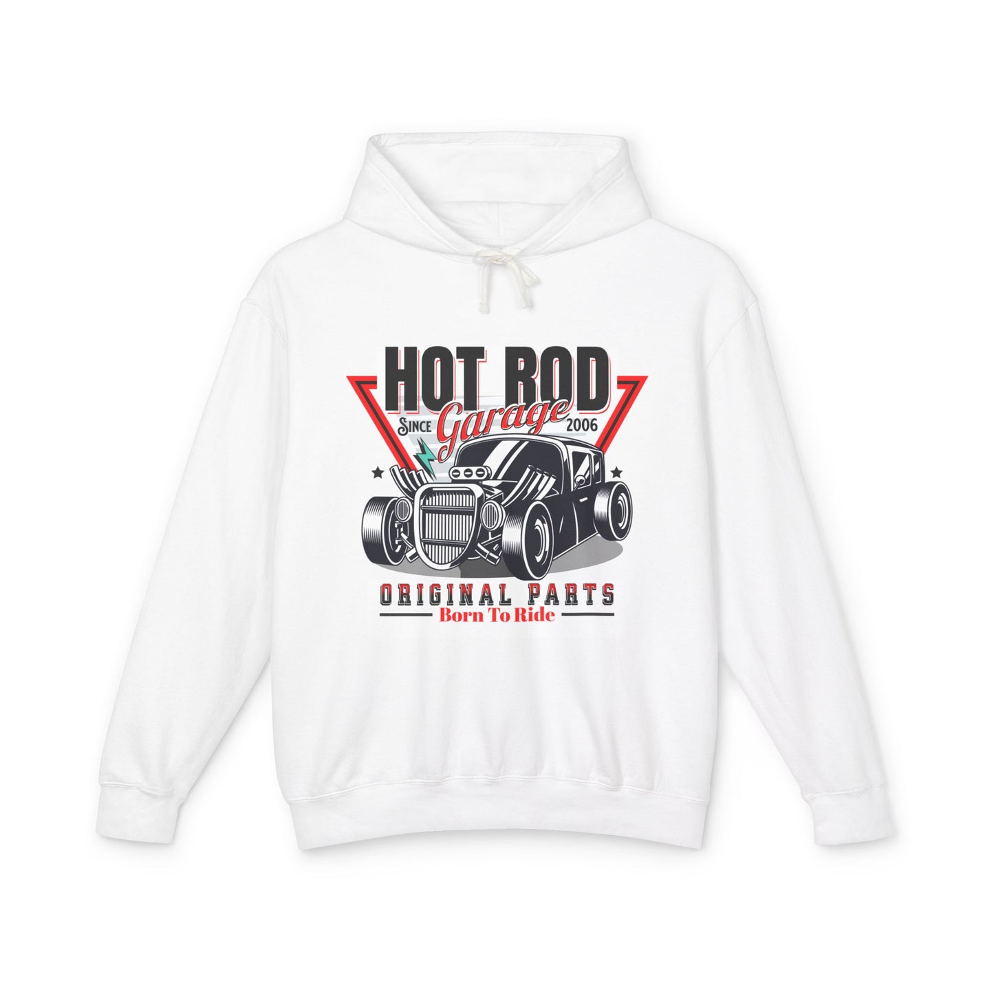 Hot Rod Garage - Classic Car  Lightweight Hooded Sweatshirt