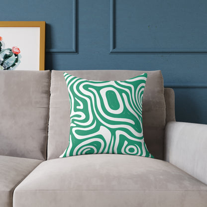 green-maze Square Poly Canvas Pillow