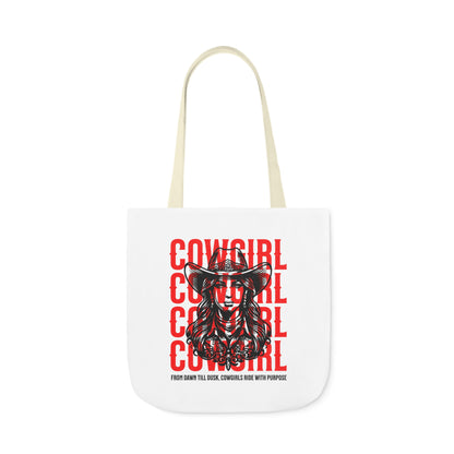 American Cowgirl Canvas Tote Bag, 5-Color Straps