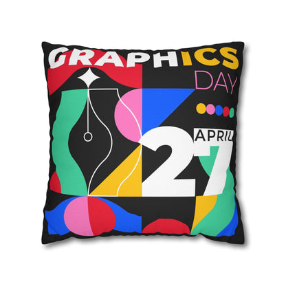 Graphic Spun Polyester Square Pillowcase