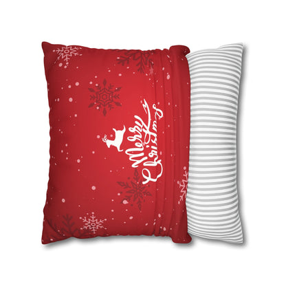 Merry Christmas Faux Suede Square Pillowcase