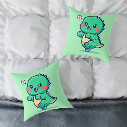 cute dino dracula vampire Square Poly Canvas Pillow