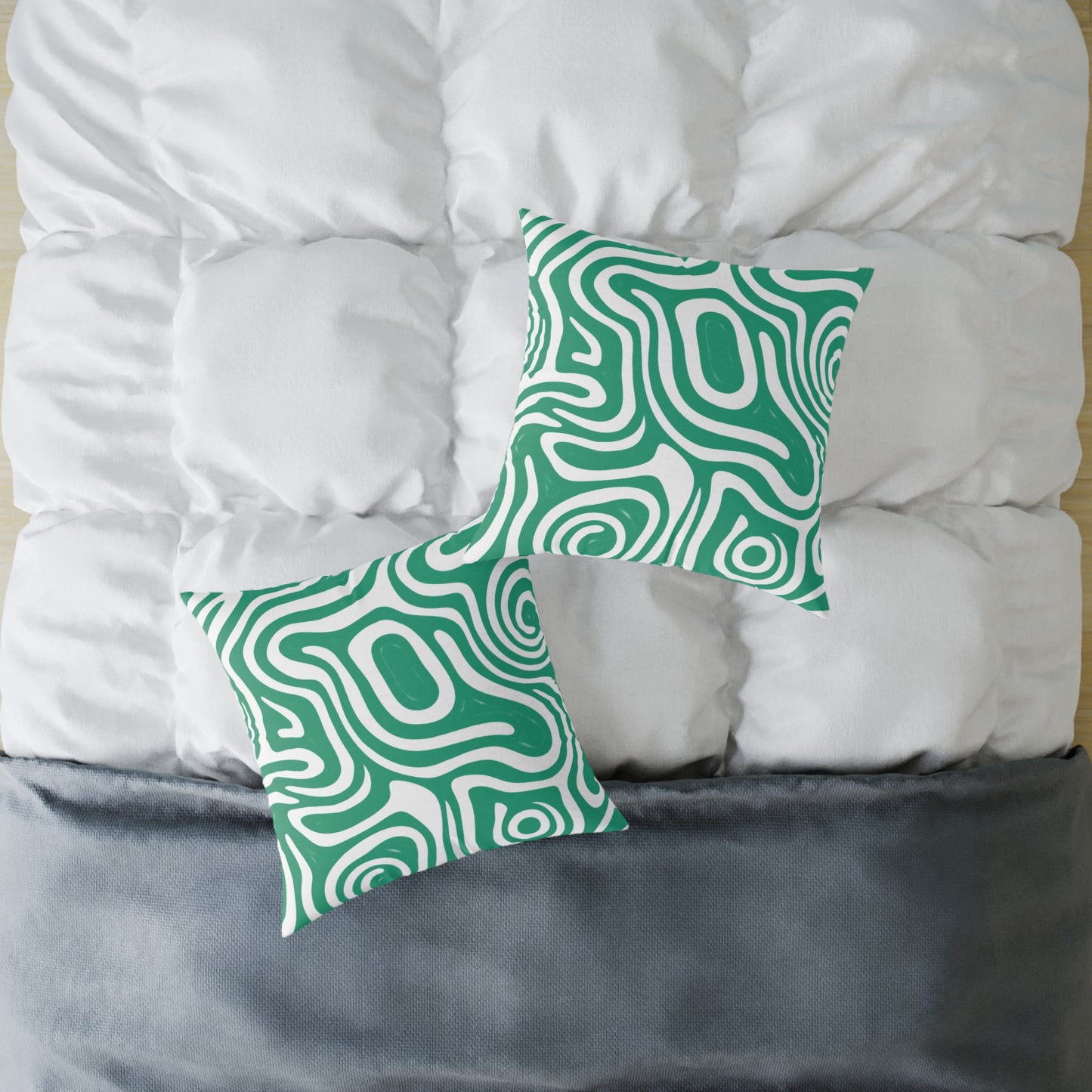 green-maze Square Poly Canvas Pillow