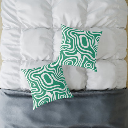 green-maze Square Poly Canvas Pillow