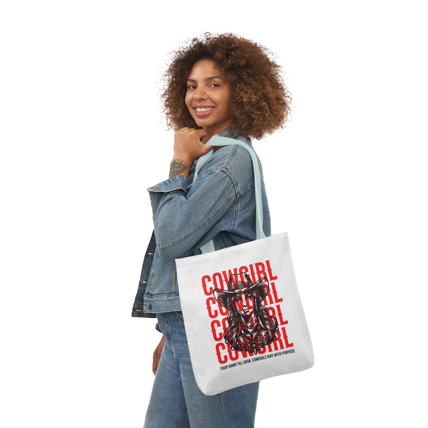 American Cowgirl Canvas Tote Bag, 5-Color Straps