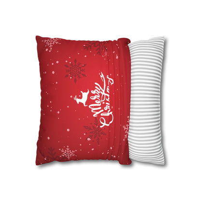 Merry Christmas Faux Suede Square Pillowcase