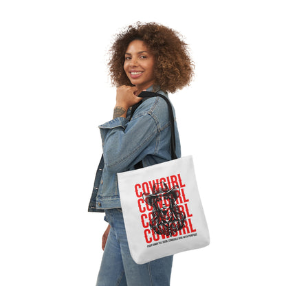 American Cowgirl Canvas Tote Bag, 5-Color Straps