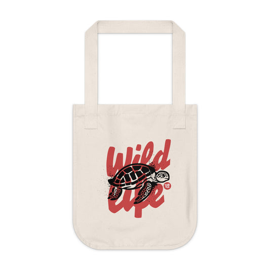 Turtle - Wild Life Organic Canvas Tote Bag