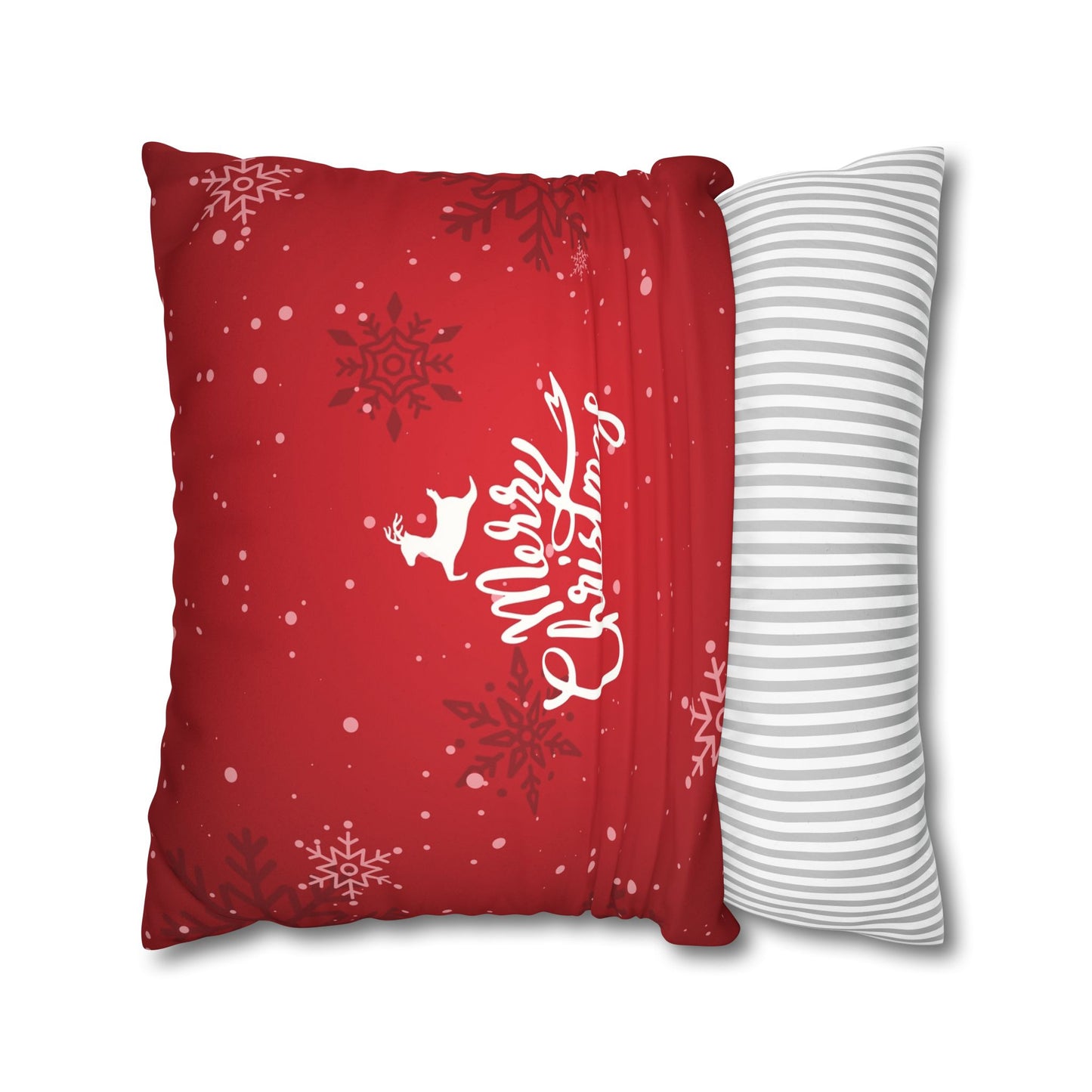 Merry Christmas Faux Suede Square Pillowcase