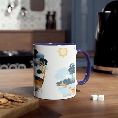 Color Art Forest Two-Tone Coffee Mugs, 11oz