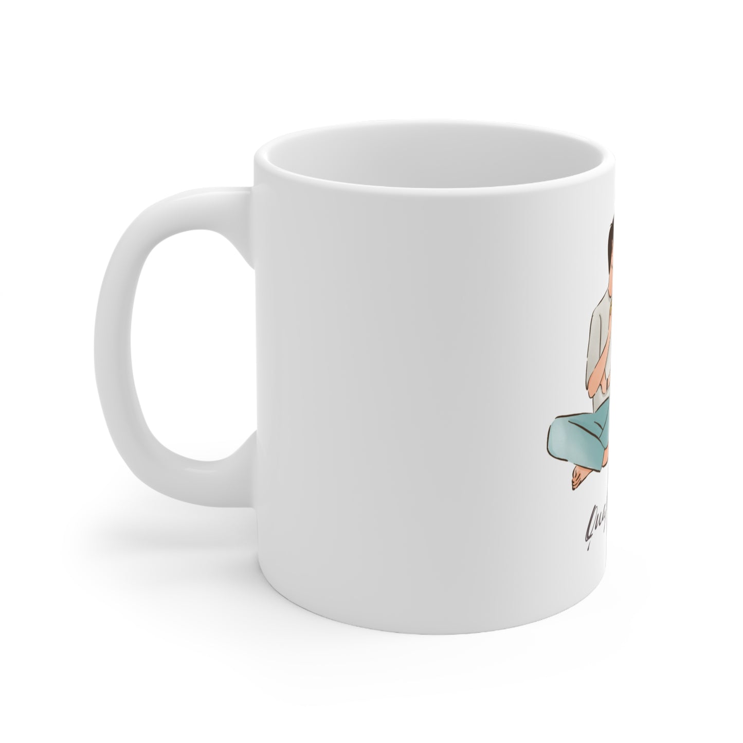 Coffee Time White Ceramic Mug, 11oz