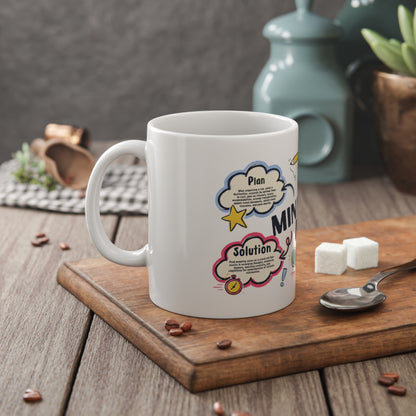 Mind Map White Ceramic Mug, 11oz