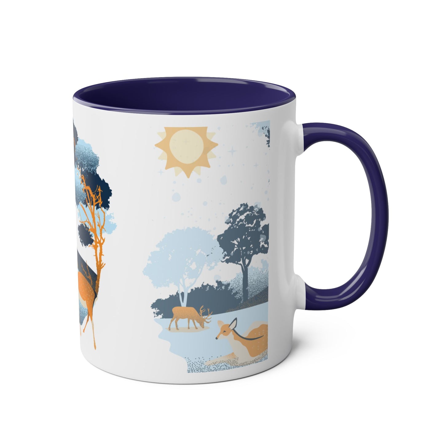 Color Art Forest Two-Tone Coffee Mugs, 11oz