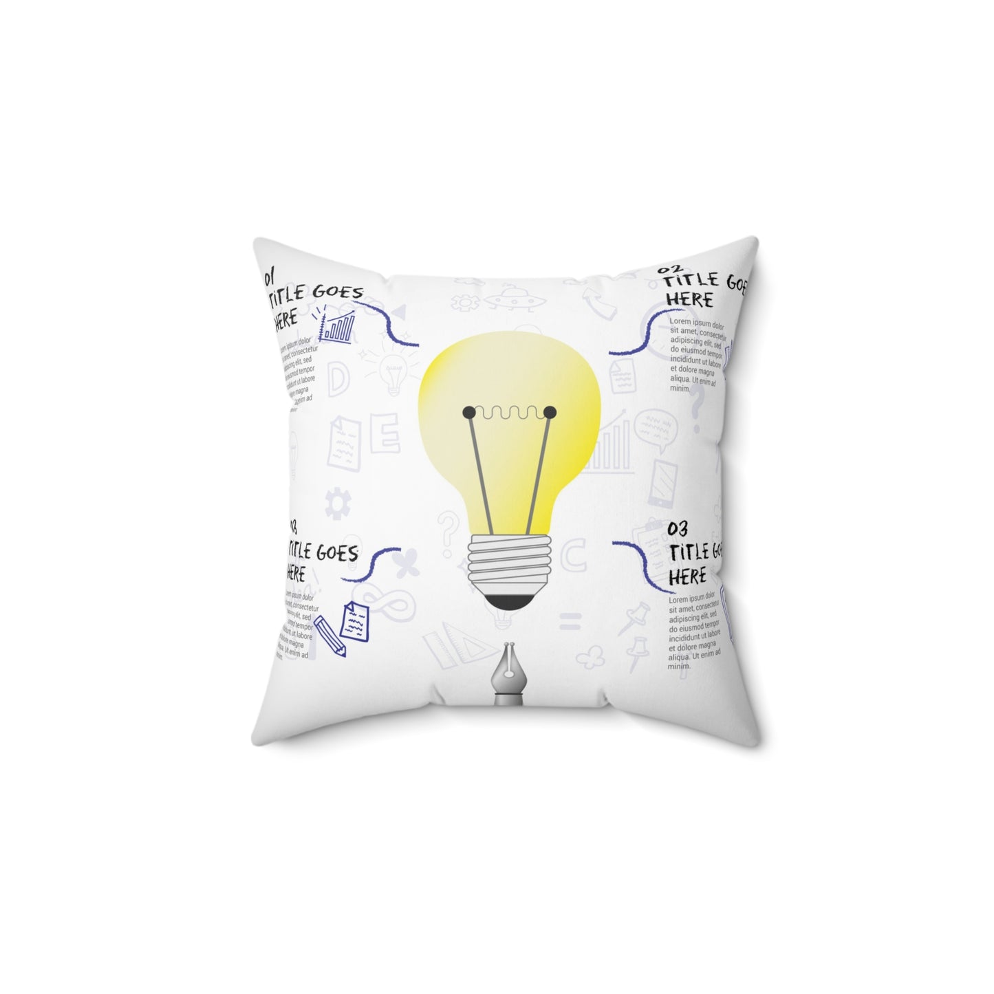 Bulb Spun Polyester Square Pillow