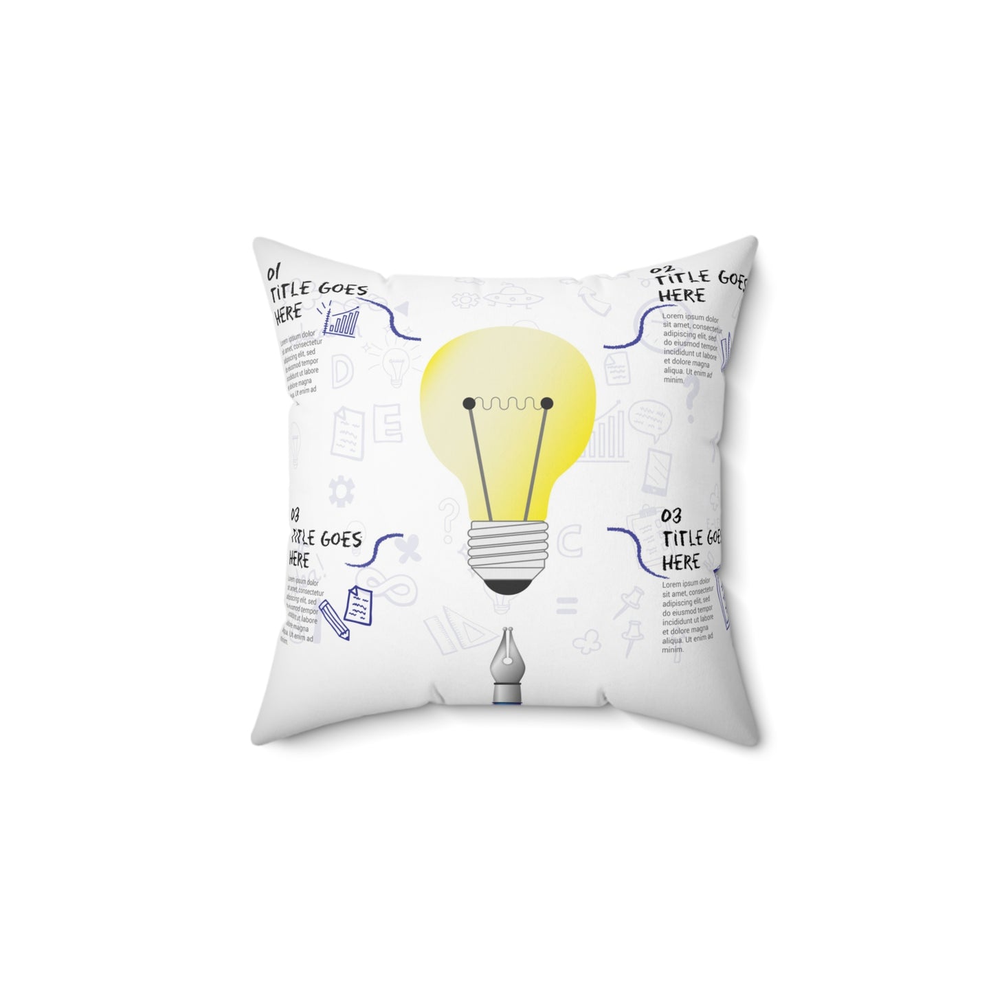 Bulb Spun Polyester Square Pillow