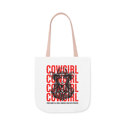 American Cowgirl Canvas Tote Bag, 5-Color Straps