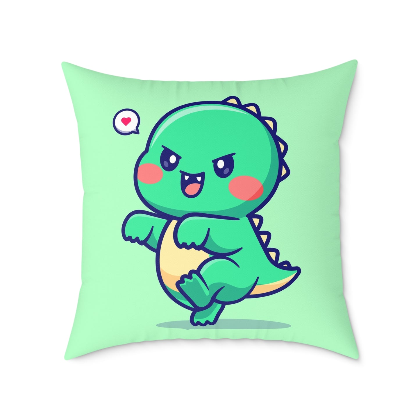 cute dino dracula vampire Square Poly Canvas Pillow