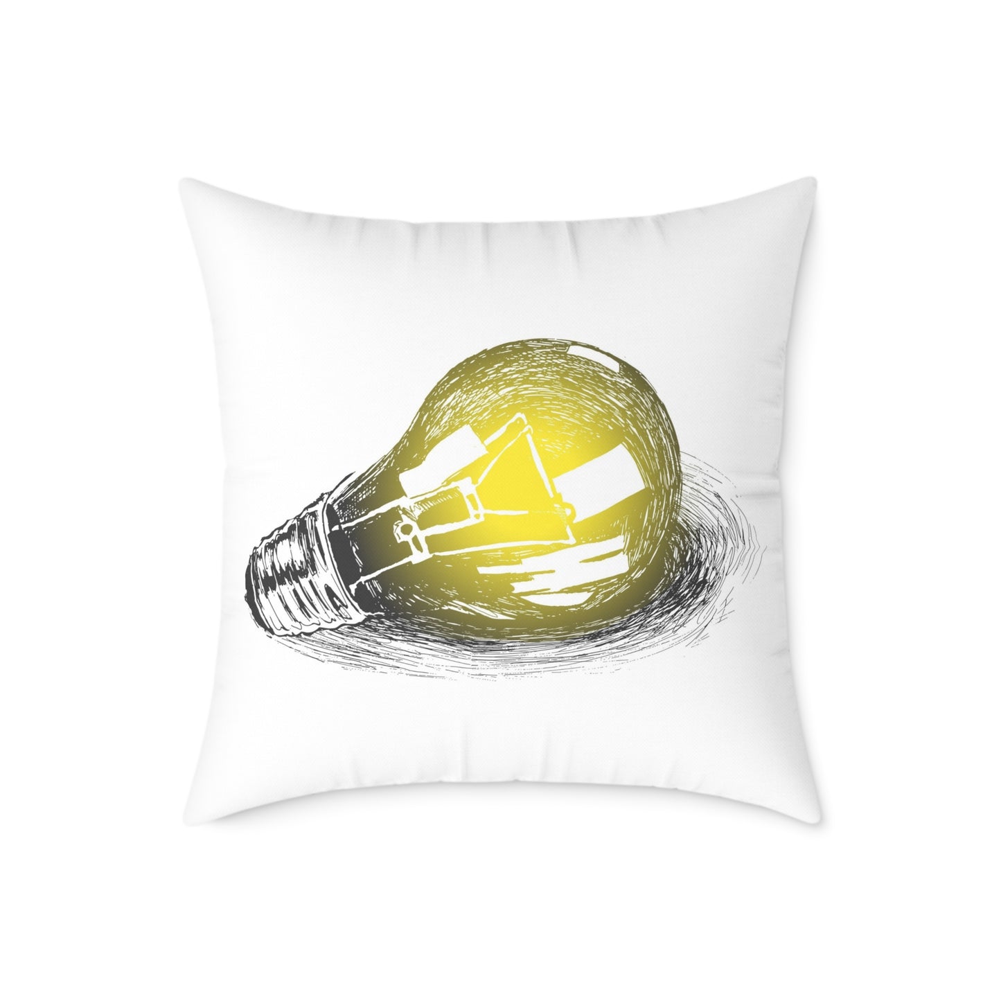 Bulb Idea Square Poly Canvas Pillow