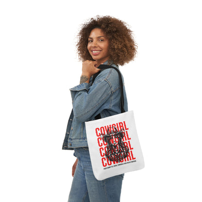 American Cowgirl Canvas Tote Bag, 5-Color Straps