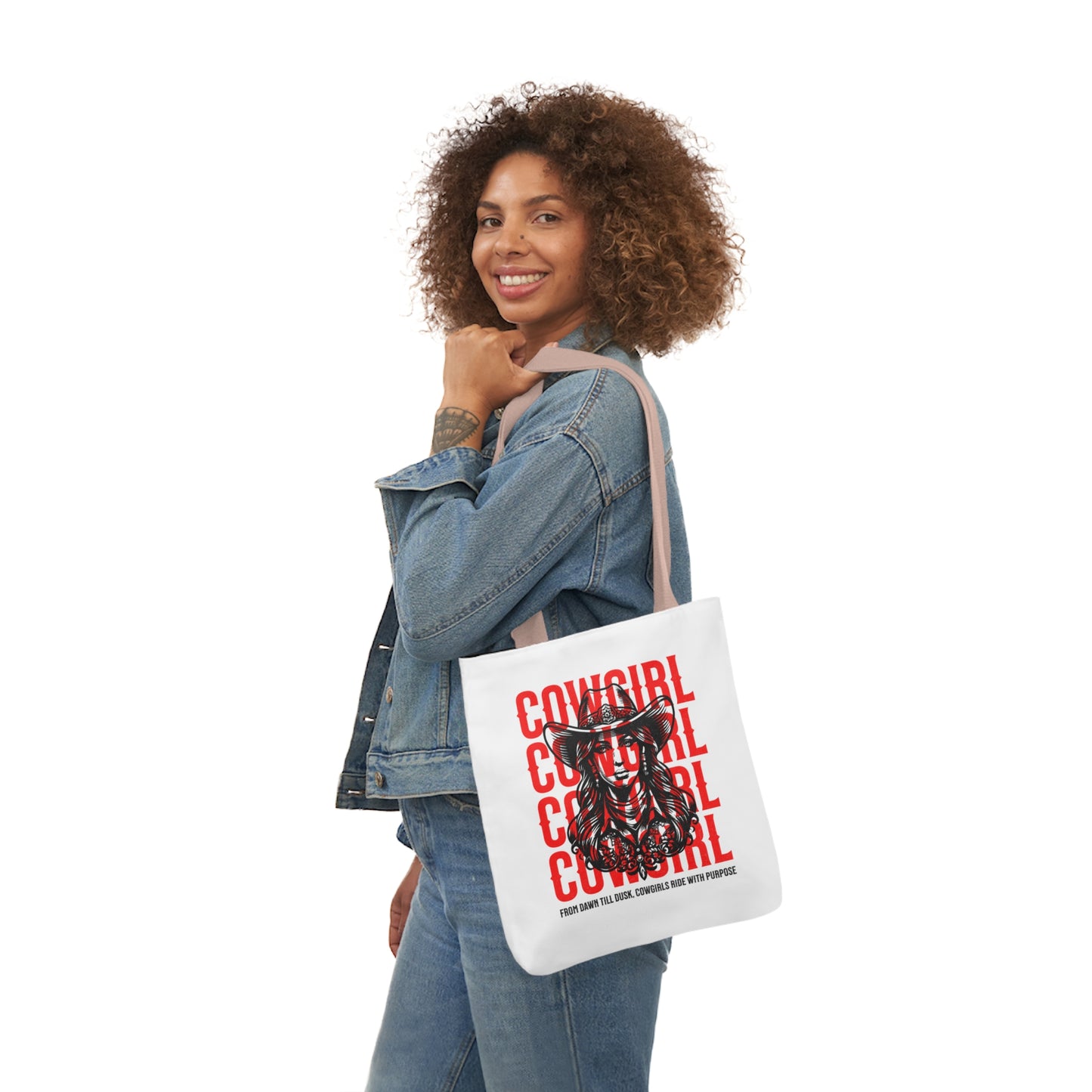 American Cowgirl Canvas Tote Bag, 5-Color Straps