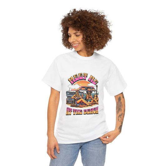 Meet Me at the Beach - Sunset Paradise Heavy Cotton Tee