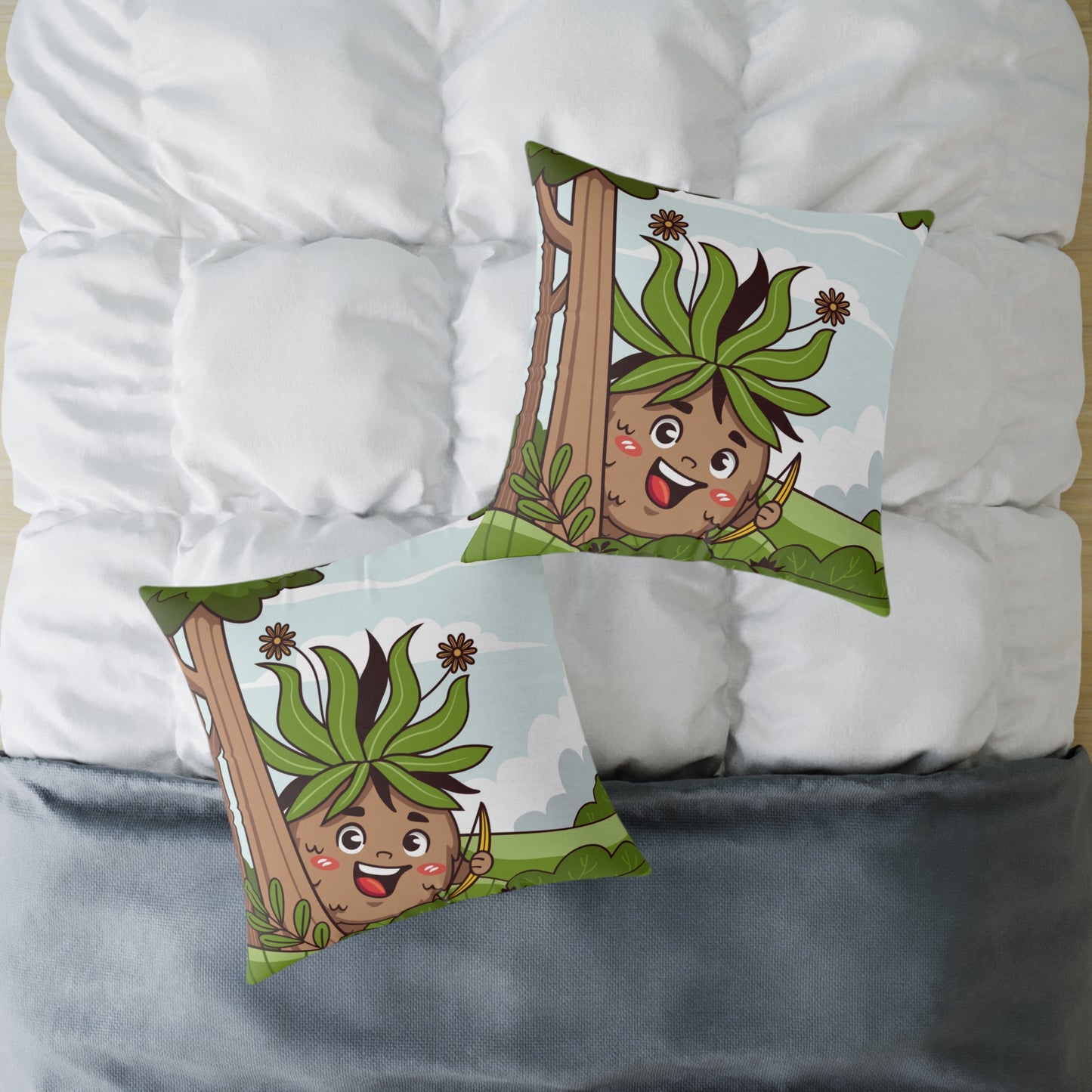 hand-drawn Square Poly Canvas Pillow