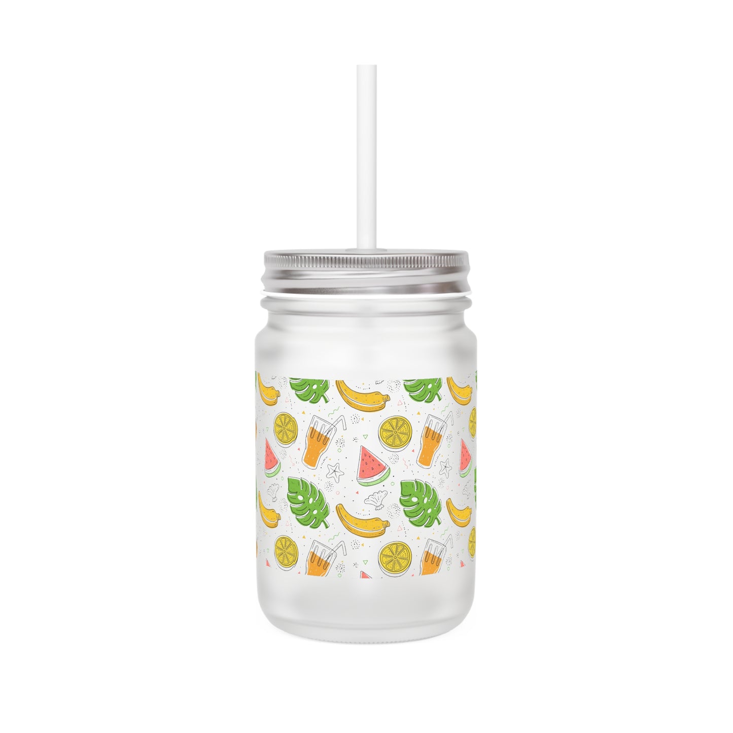 Fruit Flower Mason Jar