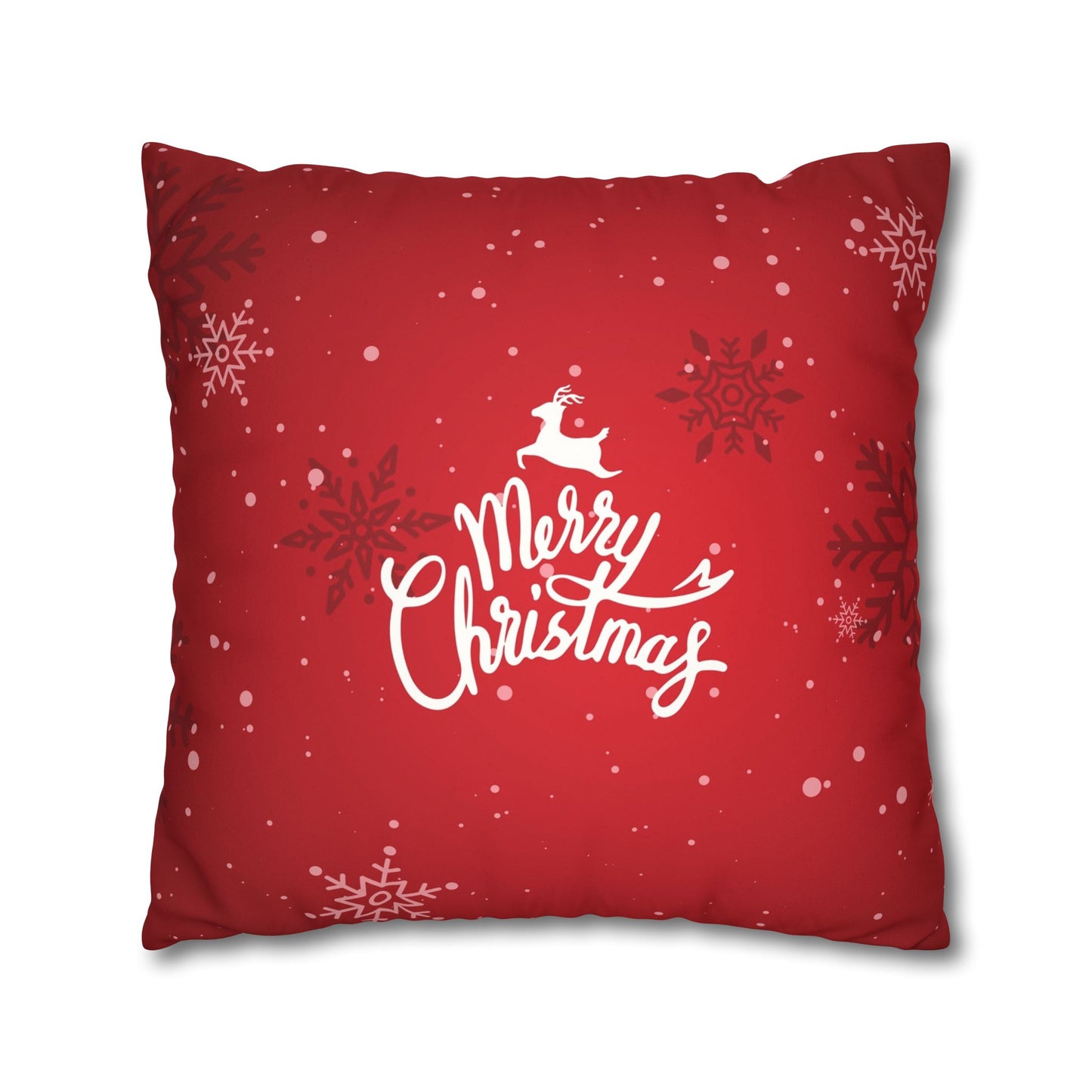 Merry Christmas Faux Suede Square Pillowcase