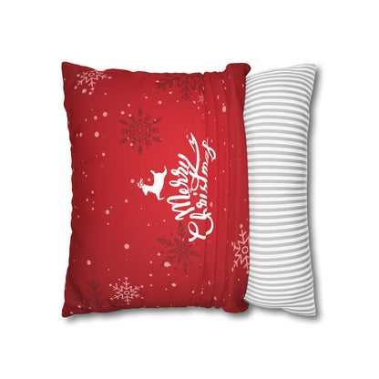 Merry Christmas Faux Suede Square Pillowcase