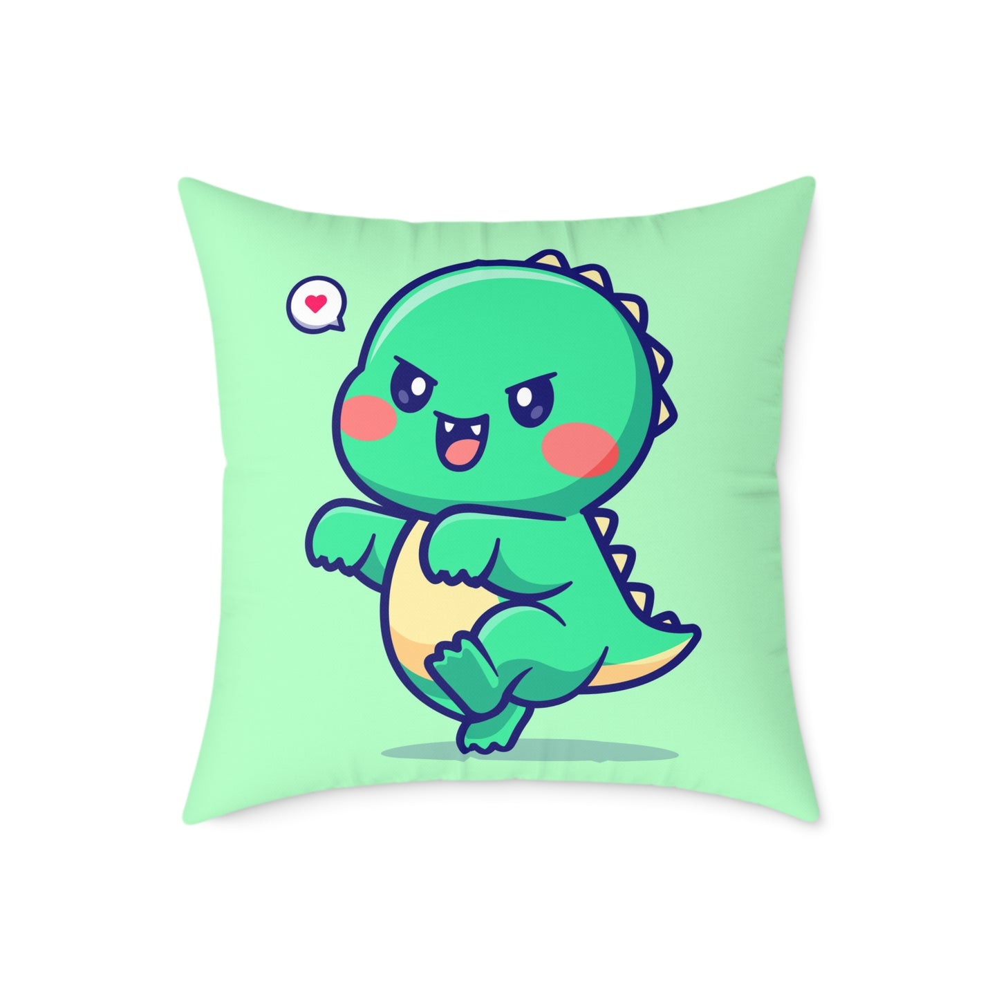 cute dino dracula vampire Square Poly Canvas Pillow