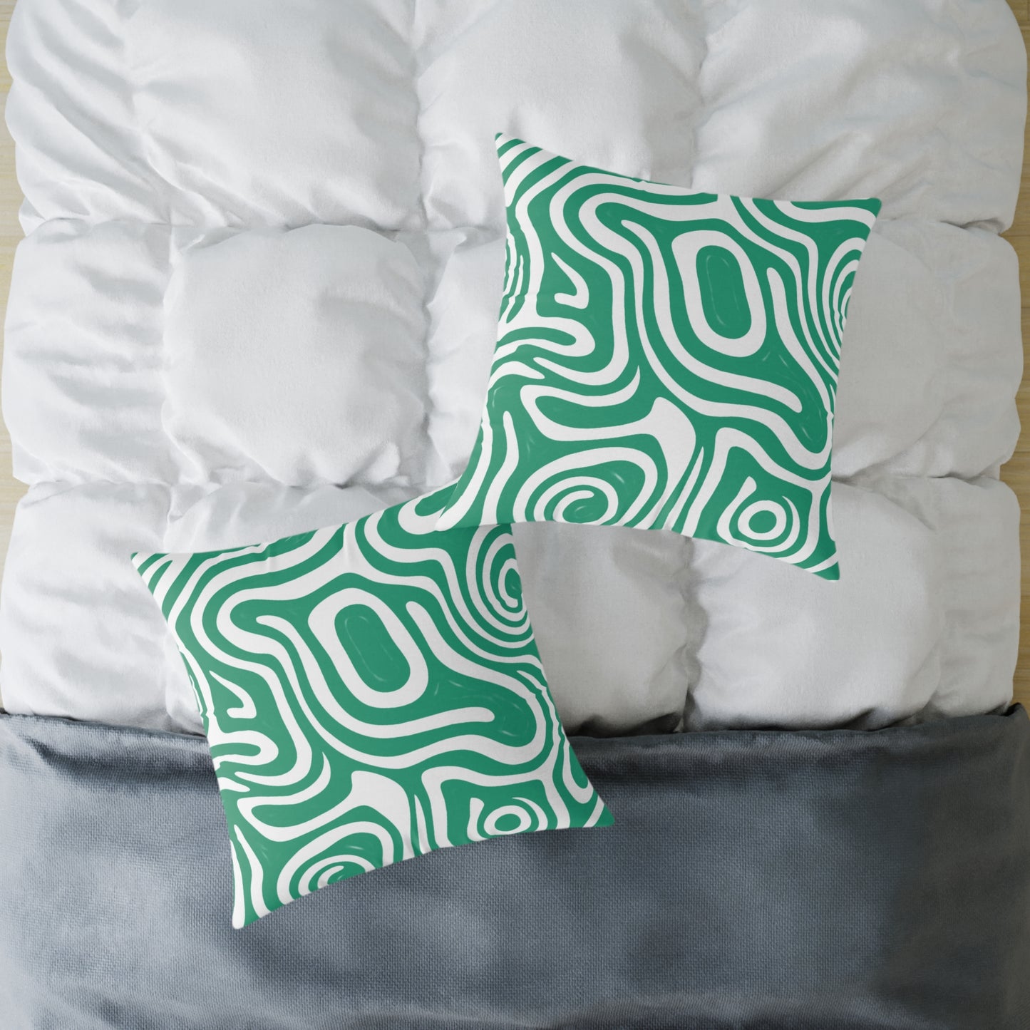 green-maze Square Poly Canvas Pillow