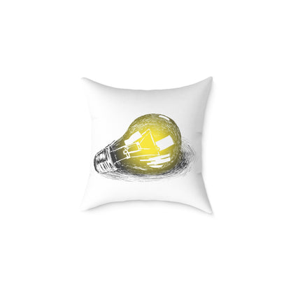 Bulb Idea Square Poly Canvas Pillow