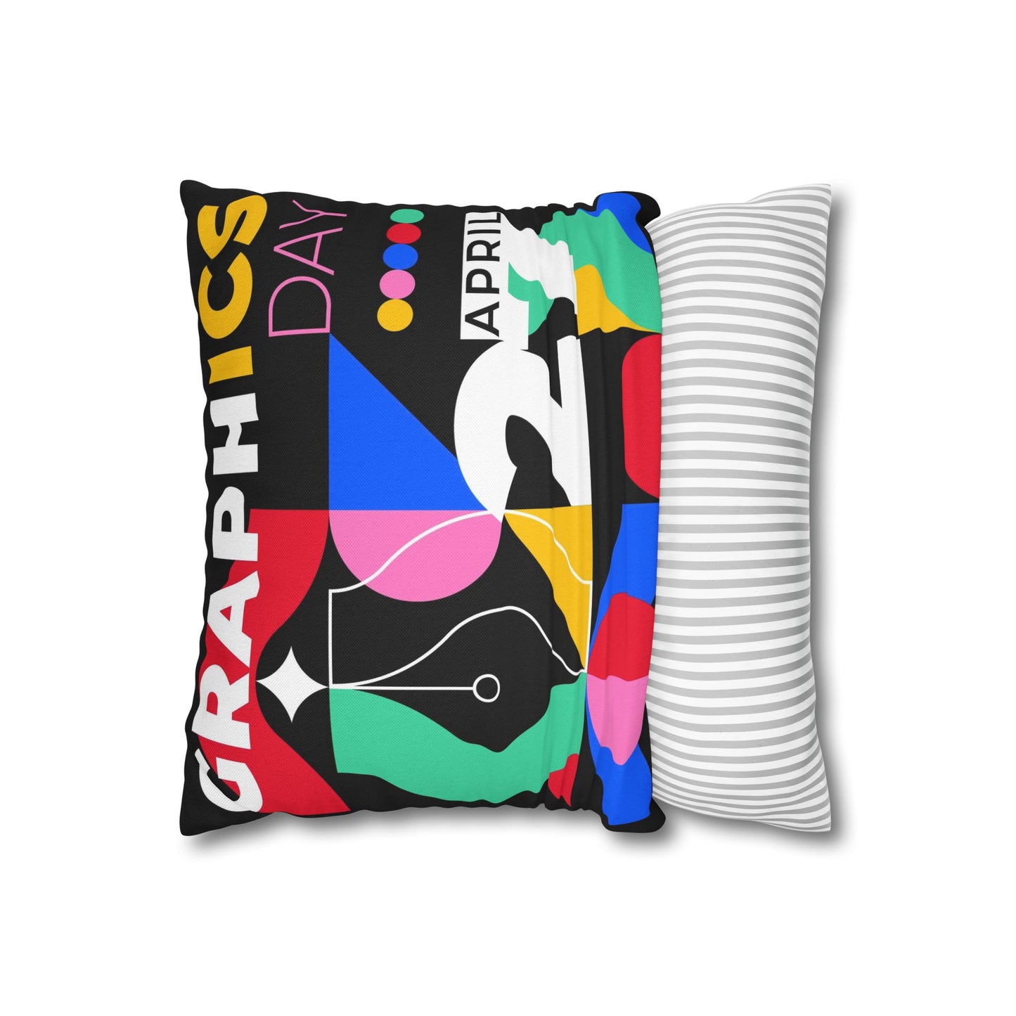 Graphic Spun Polyester Square Pillowcase