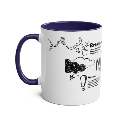 Mind Mapping Two-Tone Coffee Mugs, 11oz