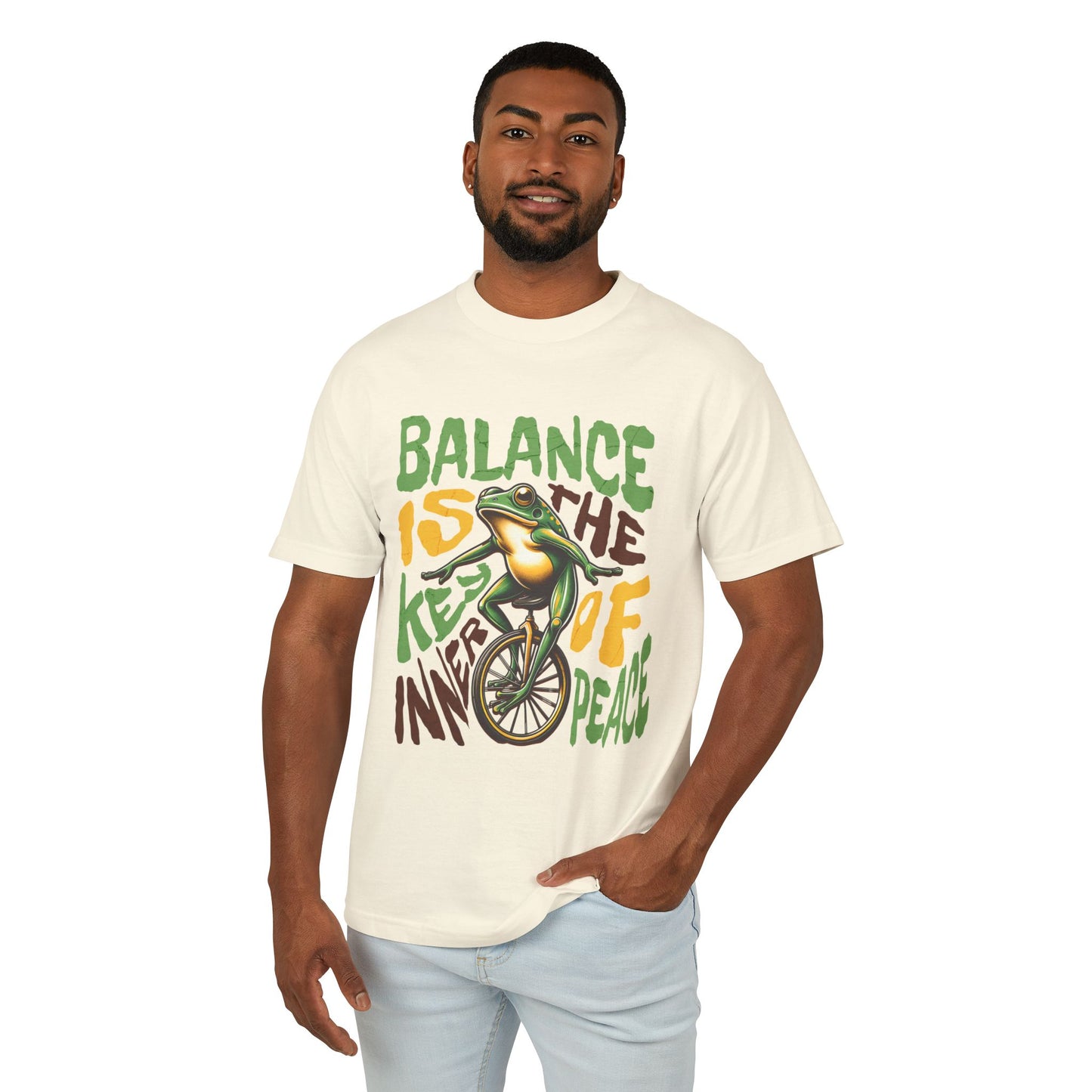 Balance Is The Key Of Inner Peace Unicycle Unisex Heavyweight Cotton Tee