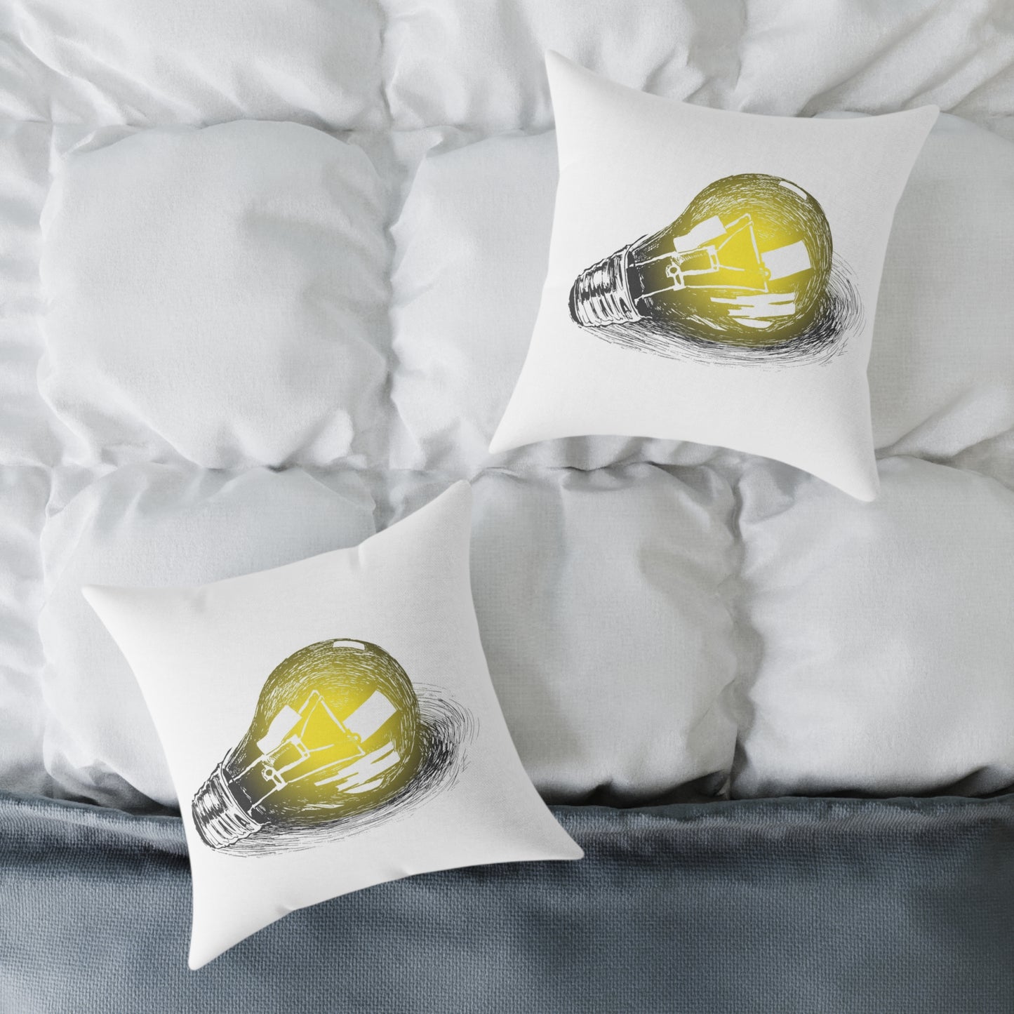 Bulb Idea Square Poly Canvas Pillow