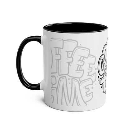 Coffee Time Two-Tone Coffee Mugs, 11oz