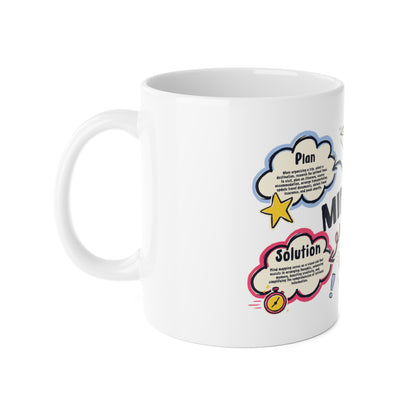 Mind Map White Ceramic Mug, 11oz